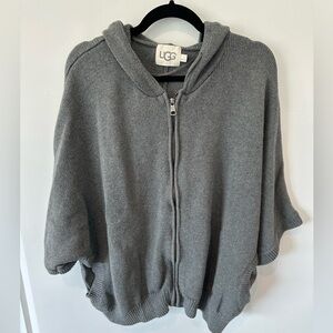 UGG Grey Hooded Poncho Sweater